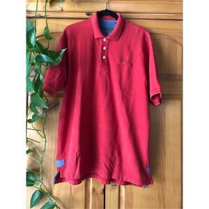 Orvis VINTAGE Fishing Cotton Embroidered Rugby Polo Shirt SZ LT